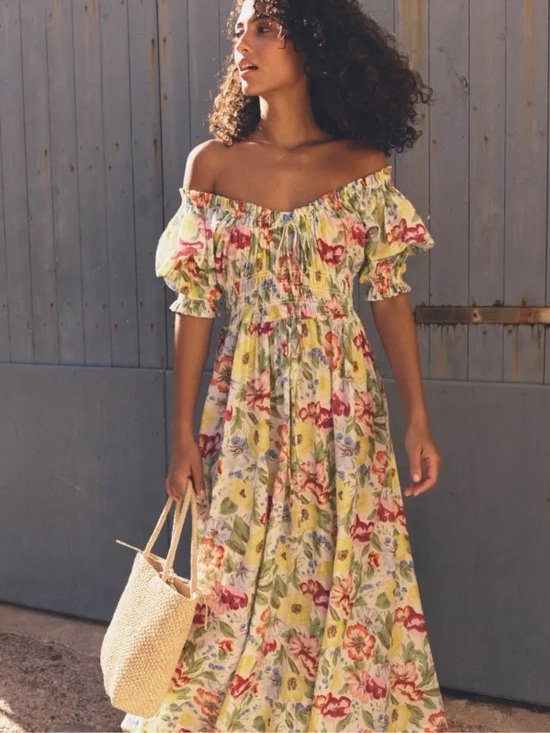 Doen Dresses & Skirts - Dôen Ischia dress in Blanc Anemone Bloom